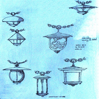 Sketchbook drawing - custom lamps