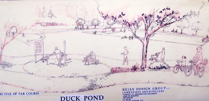 architectural landscape design print Duck Pond