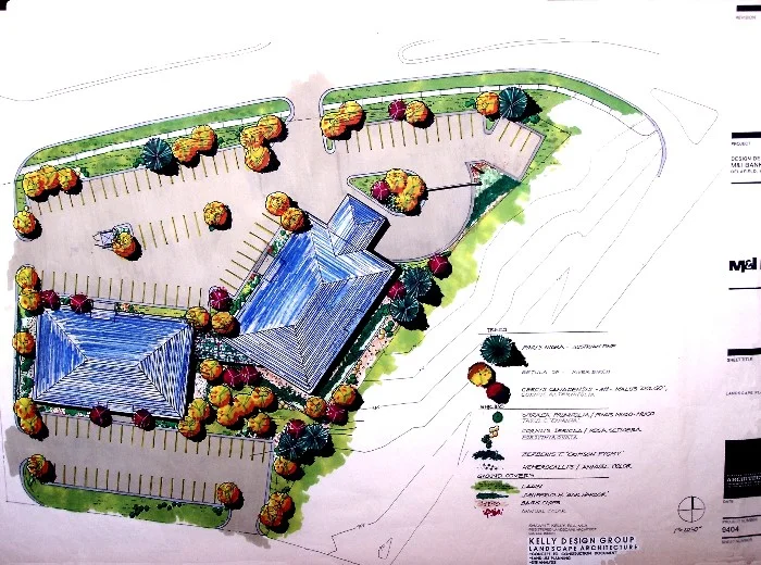 architectural landscape design colored print
