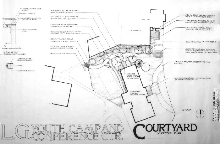 architectural landscape design print courtyard
