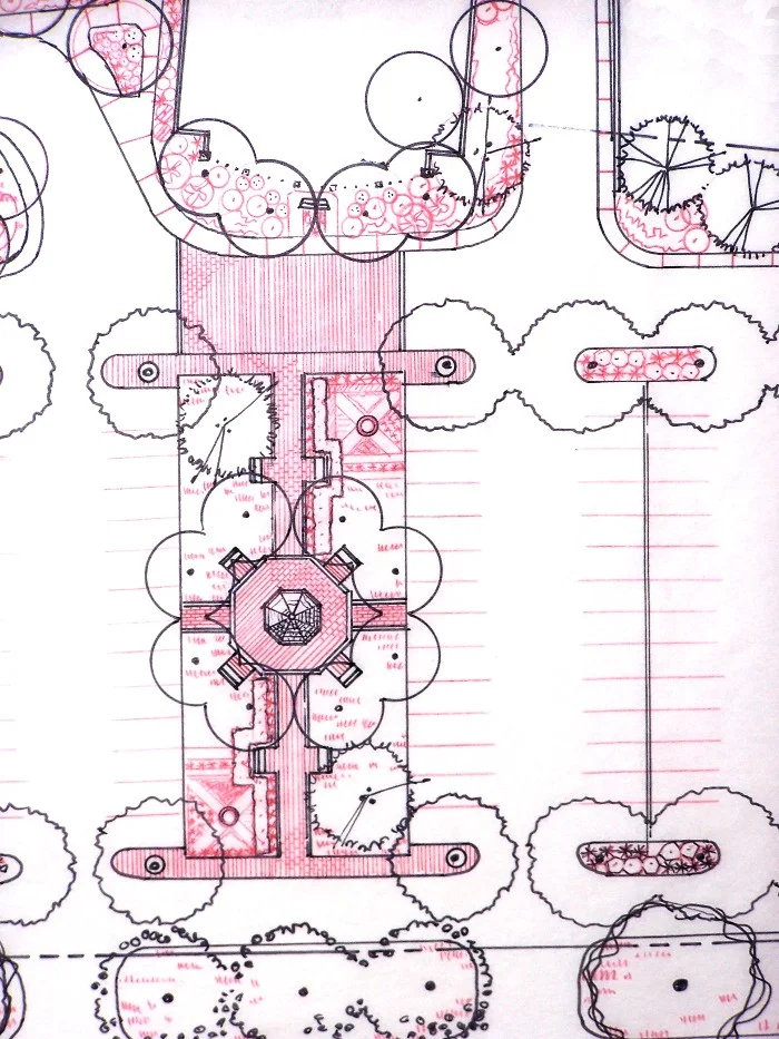 architectural landscape design colored print