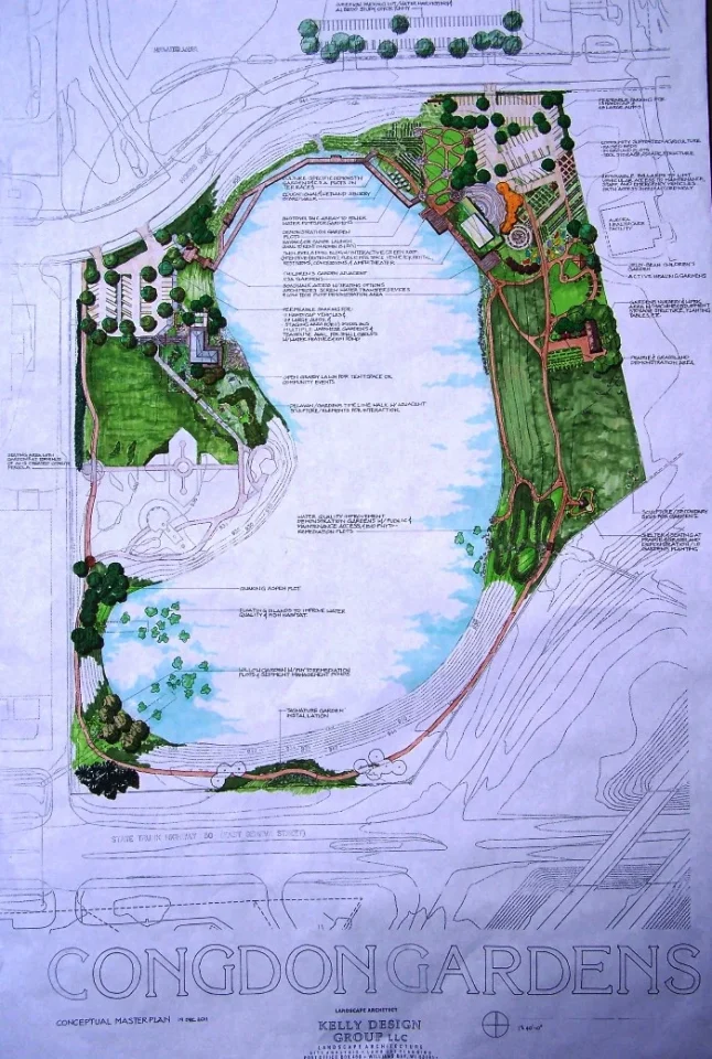 architectural landscape design colored print
