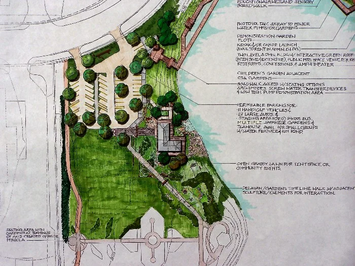 architectural landscape design colored print