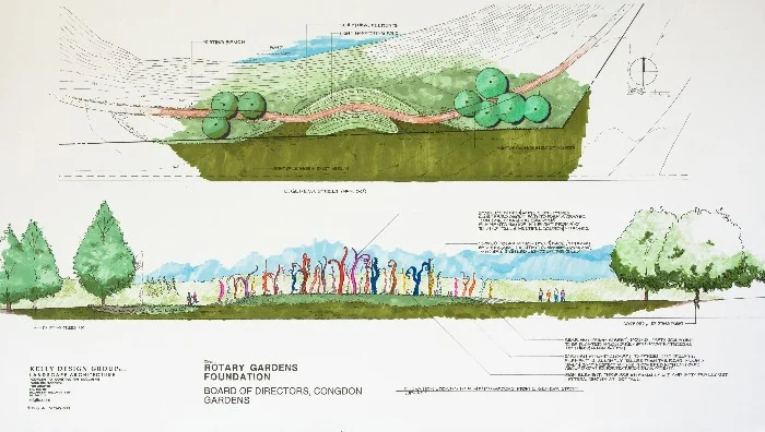 architectural landscape design colored print