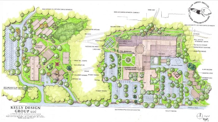 architectural landscape design colored print