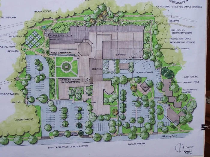 architectural landscape design colored print