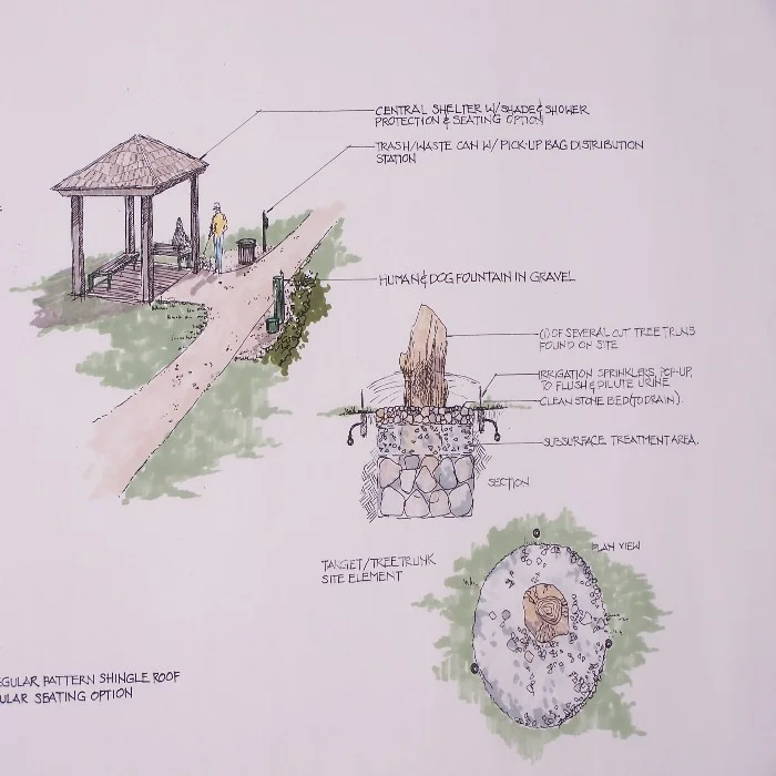 architectural landscape design colored print
