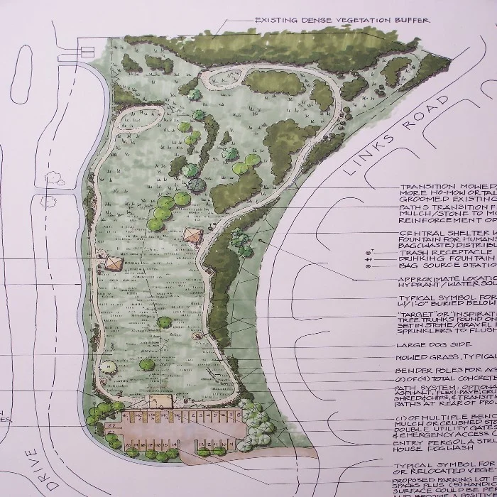 architectural landscape design colored print