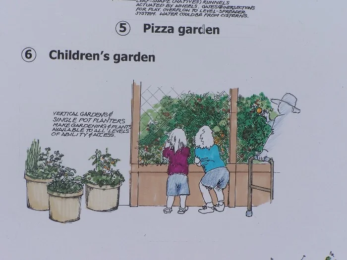 architectural landscape design colored print childrens garden